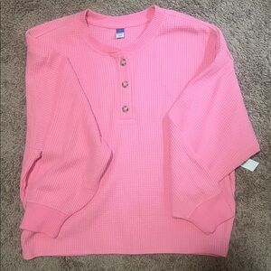 Old Navy Pink Waffle Knit Top